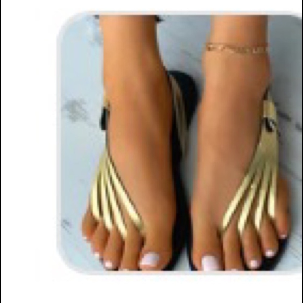 Gold strappy sandals